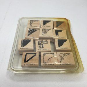 Stampin' Up 1998 Corners Rubber Stamp Set Scrapbooking Album Craft Quilt Ribbon
